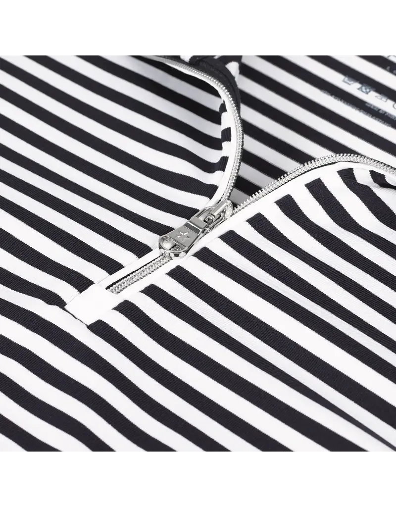 LOHLA Sport Lohla Sport The Malak Striped Long Sleeve Quarter Zip Navy Sample XXL