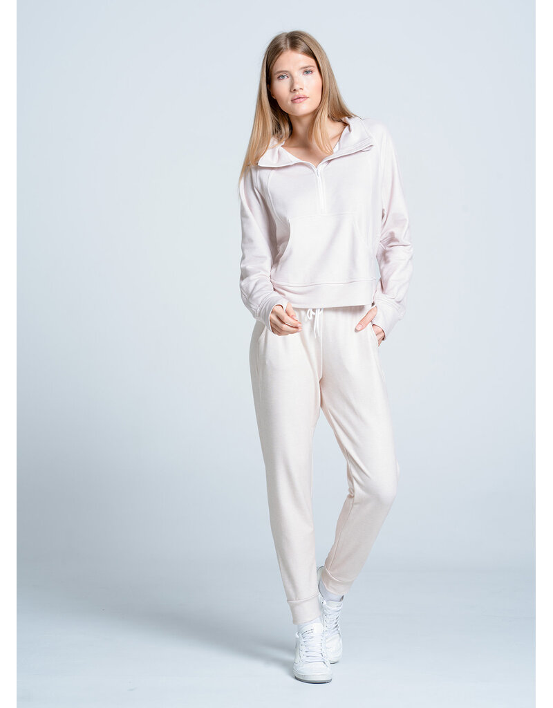 Lucky In Love Lucky In Love Renew Heather Zip Long Sleeve Beige