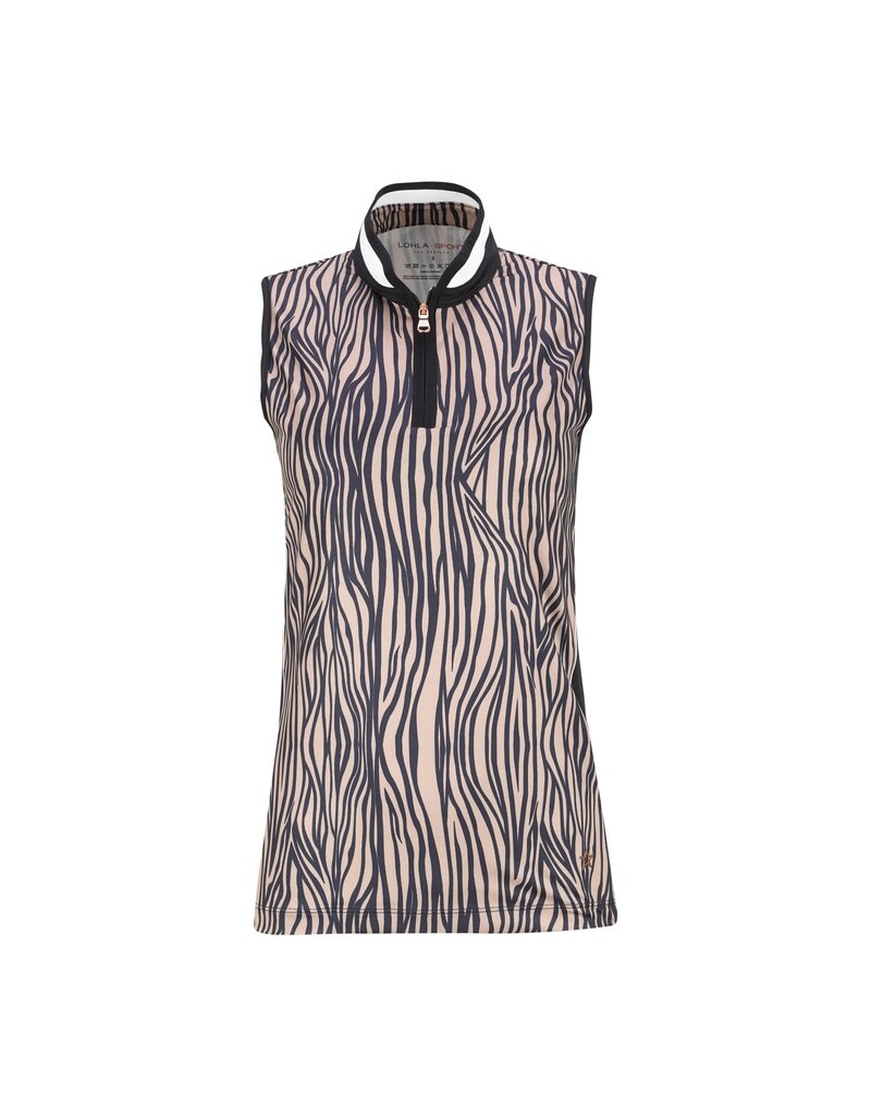 LOHLA Sport Lohla Sport The Zebra Print Sleeveless Top Navy Sample Small