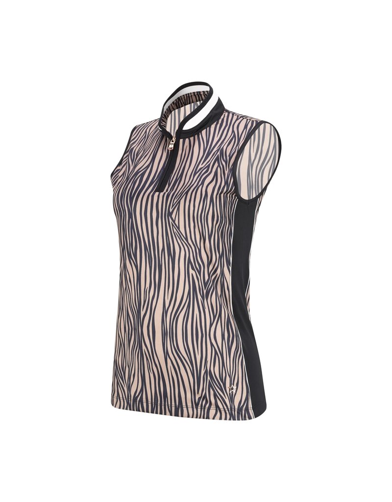 LOHLA Sport Lohla Sport The Zebra Print Sleeveless Top Navy Sample Small