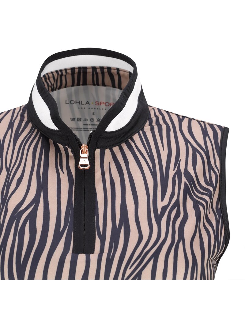 LOHLA Sport Lohla Sport The Zebra Print Sleeveless Top Navy Sample Small