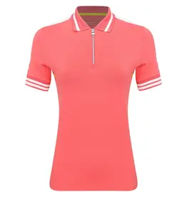 LOHLA Sport Lohla Sport The Simone Quarter Zip Polo Short Sleeve Pink Champagne Sample S