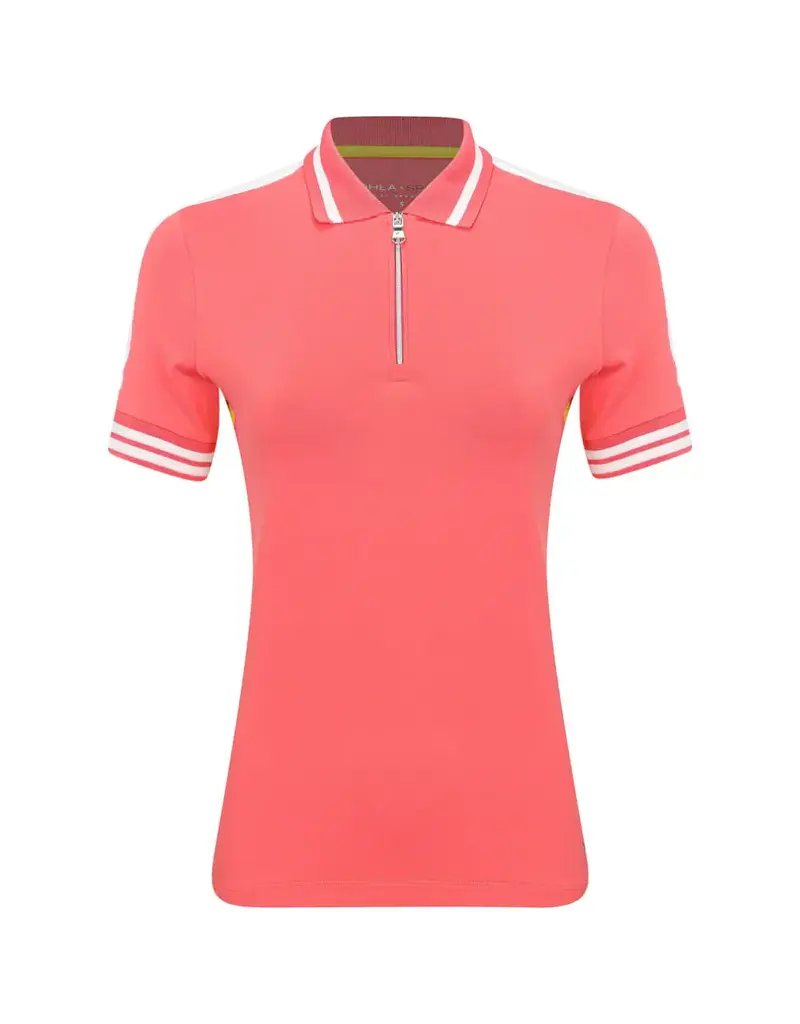 LOHLA Sport Lohla Sport The Simone Quarter Zip Polo Short Sleeve Pink Champagne Sample S