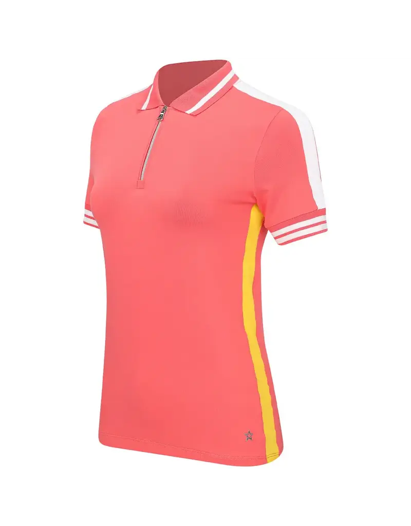 LOHLA Sport Lohla Sport The Simone Quarter Zip Polo Short Sleeve Pink Champagne Sample S