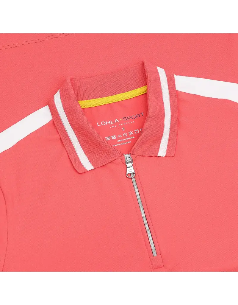 LOHLA Sport Lohla Sport The Simone Quarter Zip Polo Short Sleeve Pink Champagne Sample S