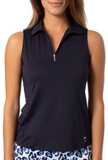 Golftini Golftini Sleeveless Zip Tech Polo Navy