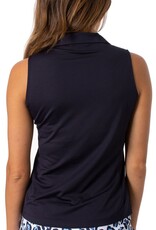 Golftini Golftini Sleeveless Zip Tech Polo Navy