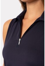 Golftini Golftini Sleeveless Zip Tech Polo Navy