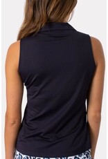 Golftini Golftini Sleeveless Zip Tech Polo Navy