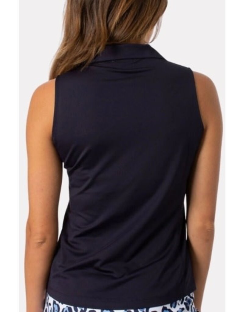 Golftini Golftini Sleeveless Zip Tech Polo Navy