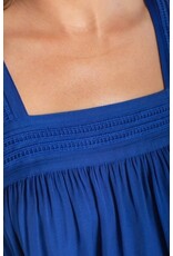 Liverpool Los Angeles Liverpool Sleeveless Woven Top with Pintuck Straps