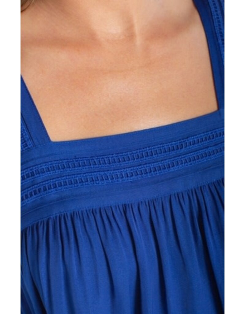 Liverpool Los Angeles Liverpool Sleeveless Woven Top with Pintuck Straps