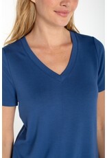 Liverpool Los Angeles Liverpool Short Sleeve V-Neck Knit Tee