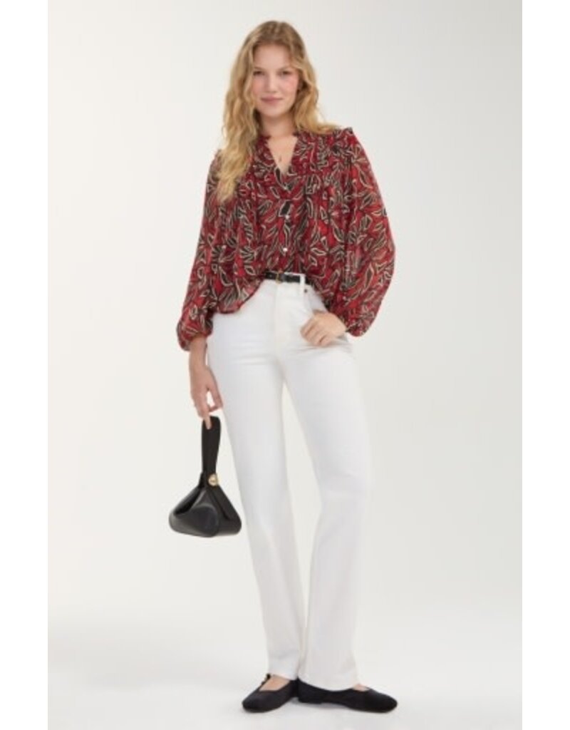Liverpool Los Angeles Liverpool Long Sleeve Woven Blouse with Pintucks