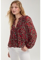 Liverpool Los Angeles Liverpool Long Sleeve Woven Blouse with Pintucks