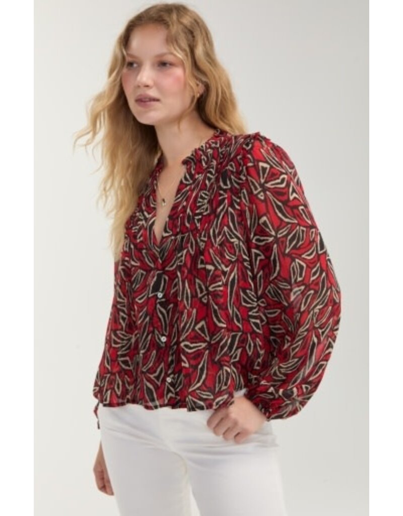 Liverpool Los Angeles Liverpool Long Sleeve Woven Blouse with Pintucks