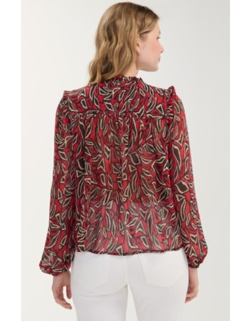 Liverpool Los Angeles Liverpool Long Sleeve Woven Blouse with Pintucks