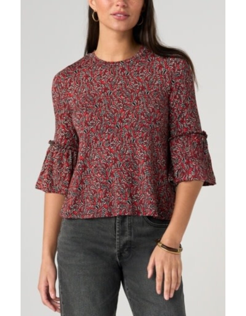 Liverpool Los Angeles Liverpool Jewel Neck Flared Half Sleeve Knit Top