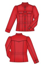 Liverpool Los Angeles Liverpool Puff Sleeve Trucker Jacket with Ruffle Collar