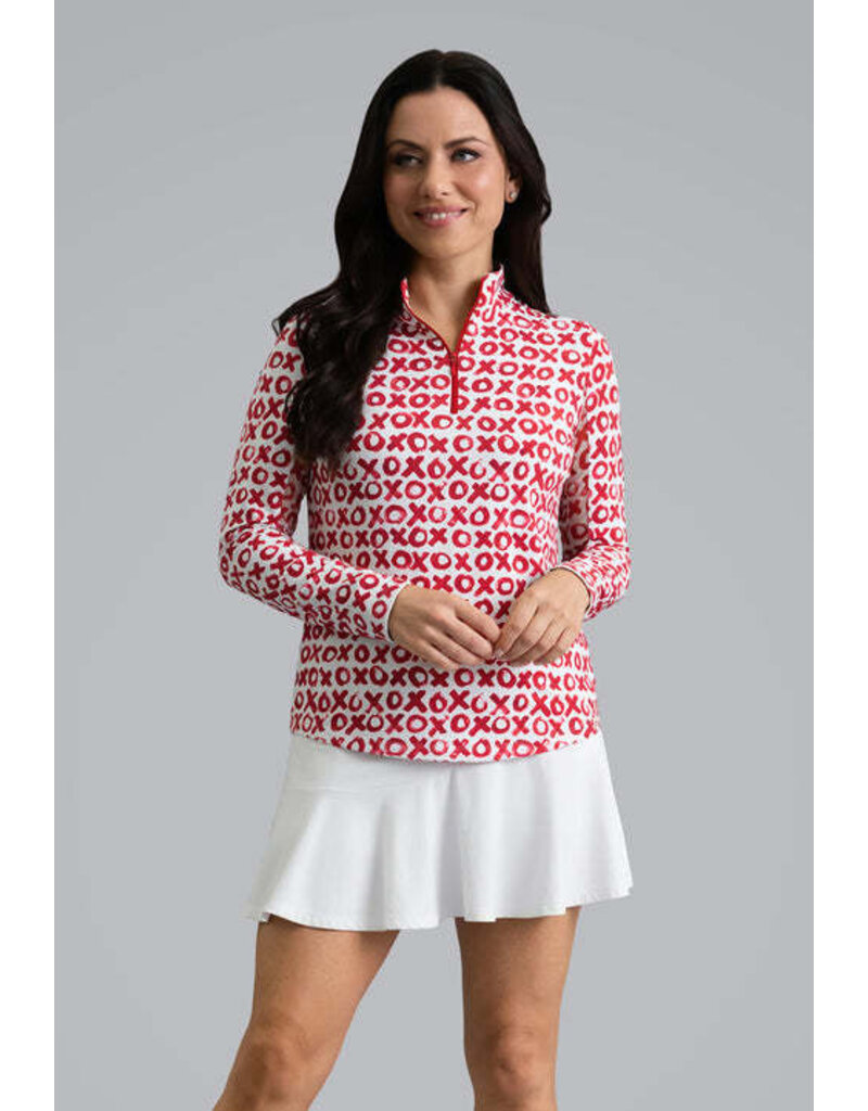 IBKul IBKul Hugs & Kisses Long Sleeve Mock Red