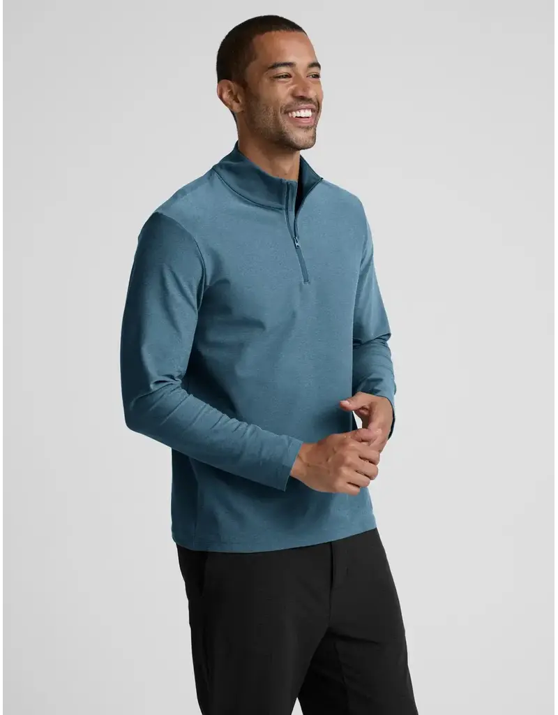 Beyond Yoga Beyond Yoga Spacedye Terrain Qtr Zip Vin Denim Blue Heather