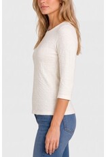 Liverpool Los Angeles Liverpool 3/4 Sleeve Crew Neck Knit Top with Rib Trim