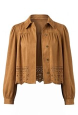 Liverpool Los Angeles Liverpool Puff Sleeve Jacket with Laser Cut Hem