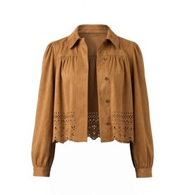 Liverpool Los Angeles Liverpool Puff Sleeve Jacket with Laser Cut Hem