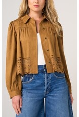 Liverpool Los Angeles Liverpool Puff Sleeve Jacket with Laser Cut Hem