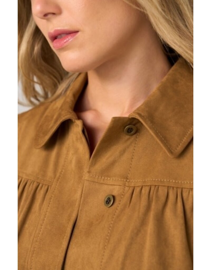 Liverpool Los Angeles Liverpool Puff Sleeve Jacket with Laser Cut Hem