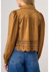 Liverpool Los Angeles Liverpool Puff Sleeve Jacket with Laser Cut Hem