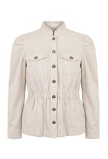 Liverpool Los Angeles Liverpool Puff Sleeve Trucker Jacket with Ruffle Collar