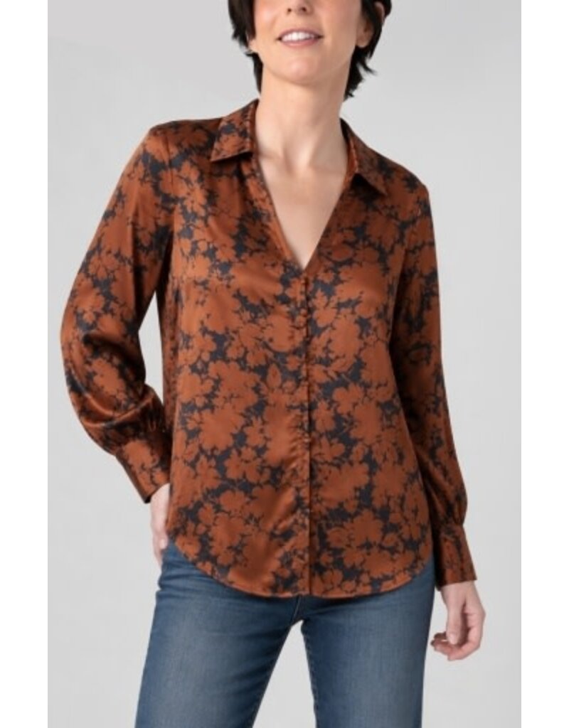 Liverpool Los Angeles Liverpool Long Sleeve Button Front Woven Blouse