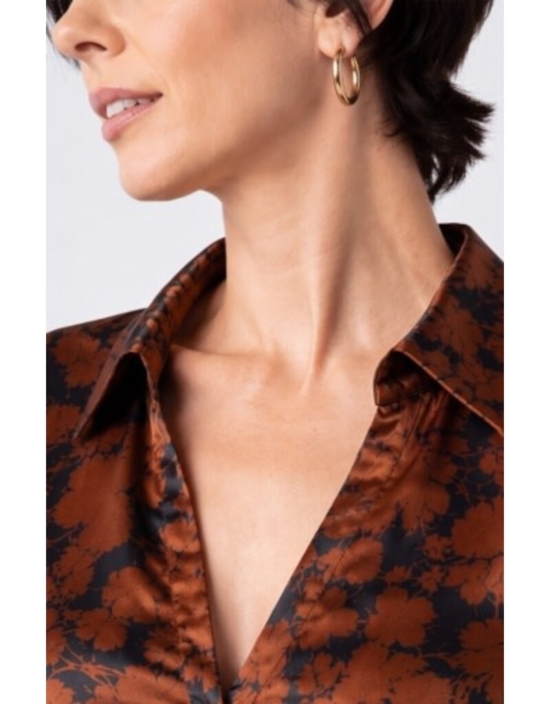 Liverpool Los Angeles Liverpool Long Sleeve Button Front Woven Blouse