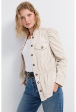 Liverpool Los Angeles Liverpool Puff Sleeve Trucker Jacket with Ruffle Collar