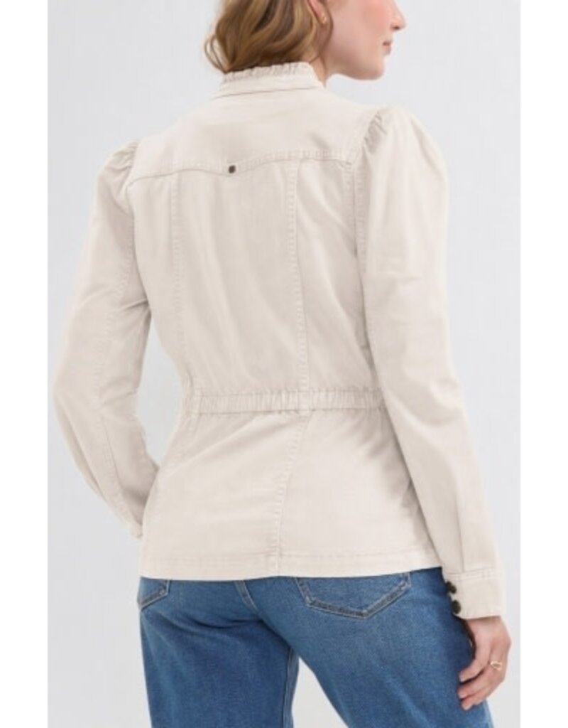 Liverpool Los Angeles Liverpool Puff Sleeve Trucker Jacket with Ruffle Collar