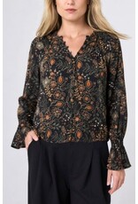 Liverpool Los Angeles Liverpool Long Sleeve Woven Blouse with Pintucks