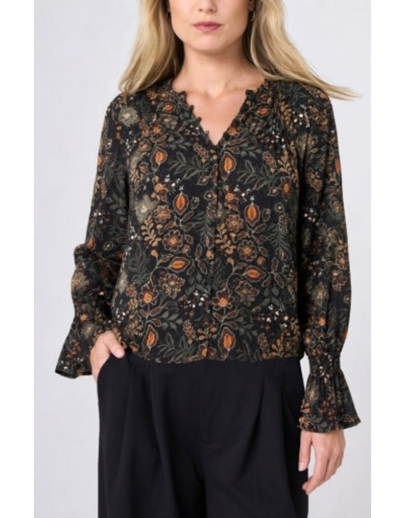 Liverpool Los Angeles Liverpool Long Sleeve Woven Blouse with Pintucks