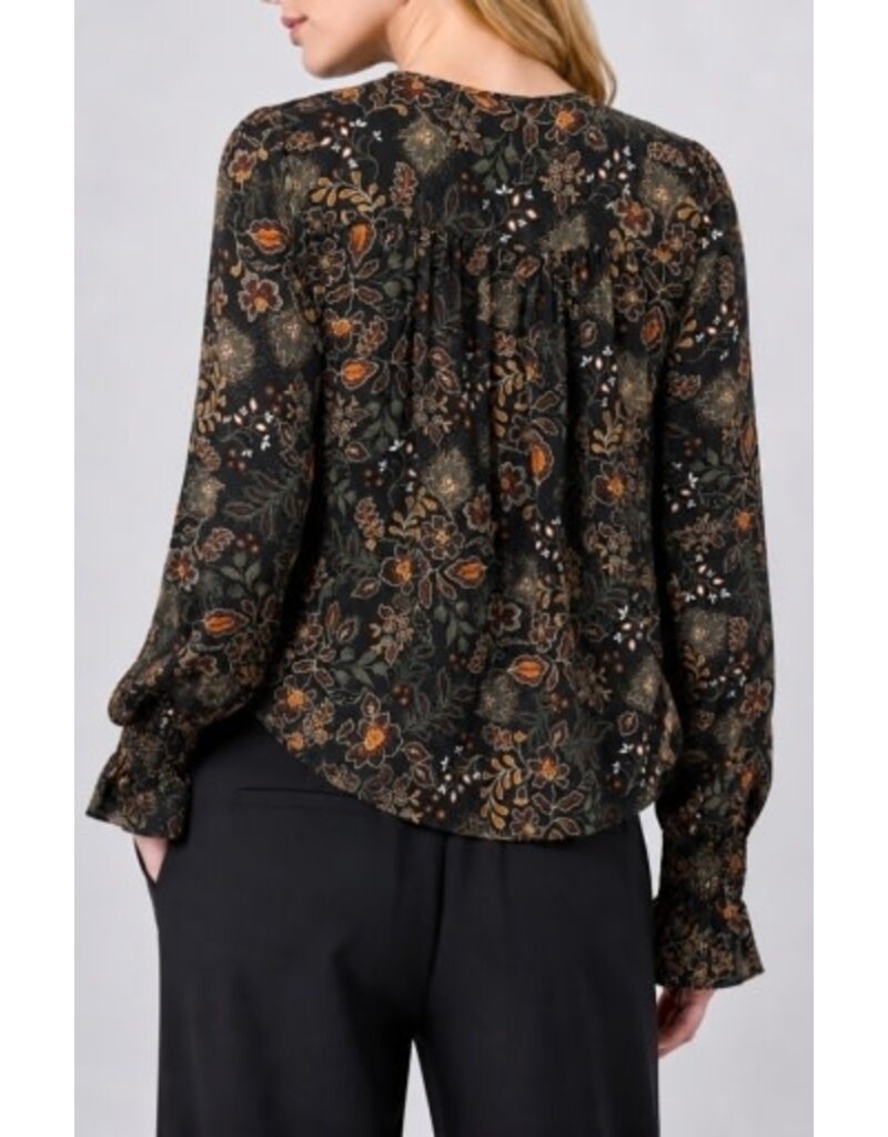 Liverpool Los Angeles Liverpool Long Sleeve Woven Blouse with Pintucks