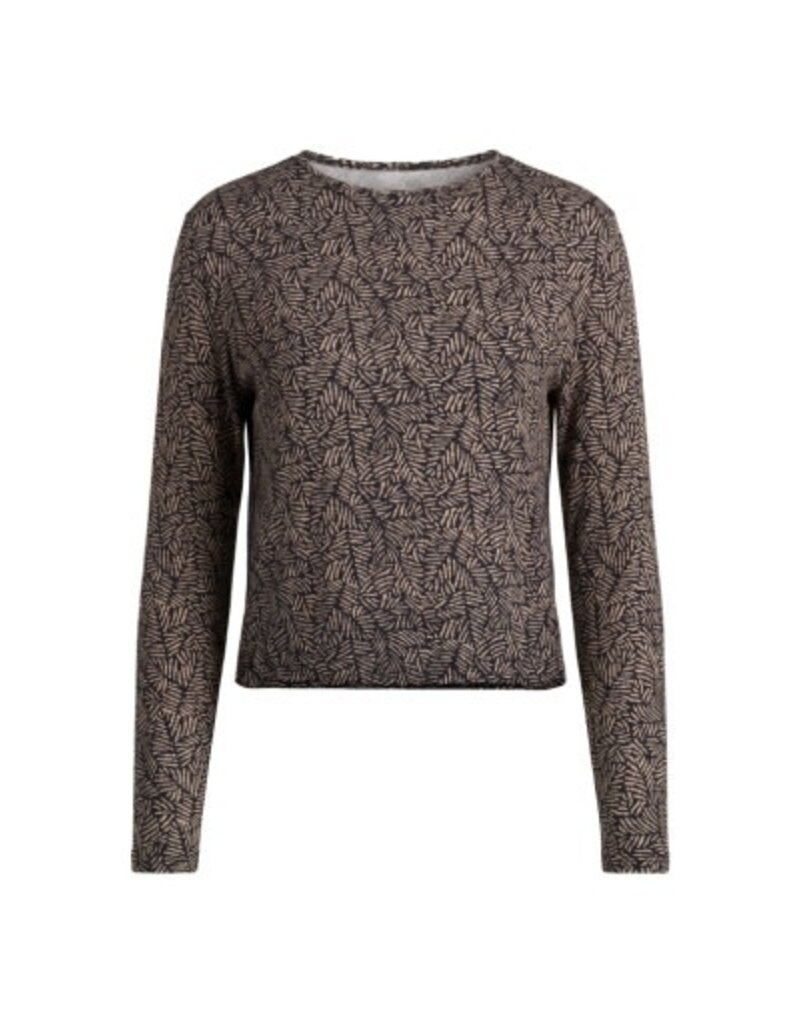 Liverpool Los Angeles Liverpool Long Sleeve Jewel Neck Knit Top with Shirring