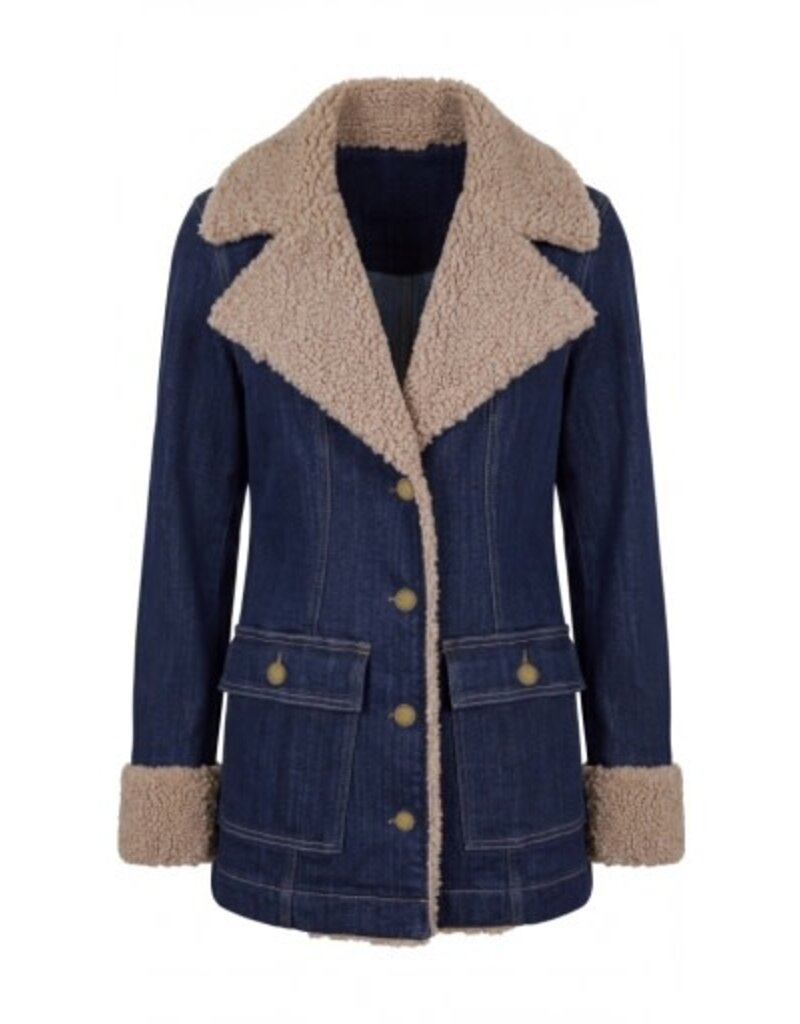 Liverpool Los Angeles Liverpool Sherpa Trimmed Notch Collar Jacket