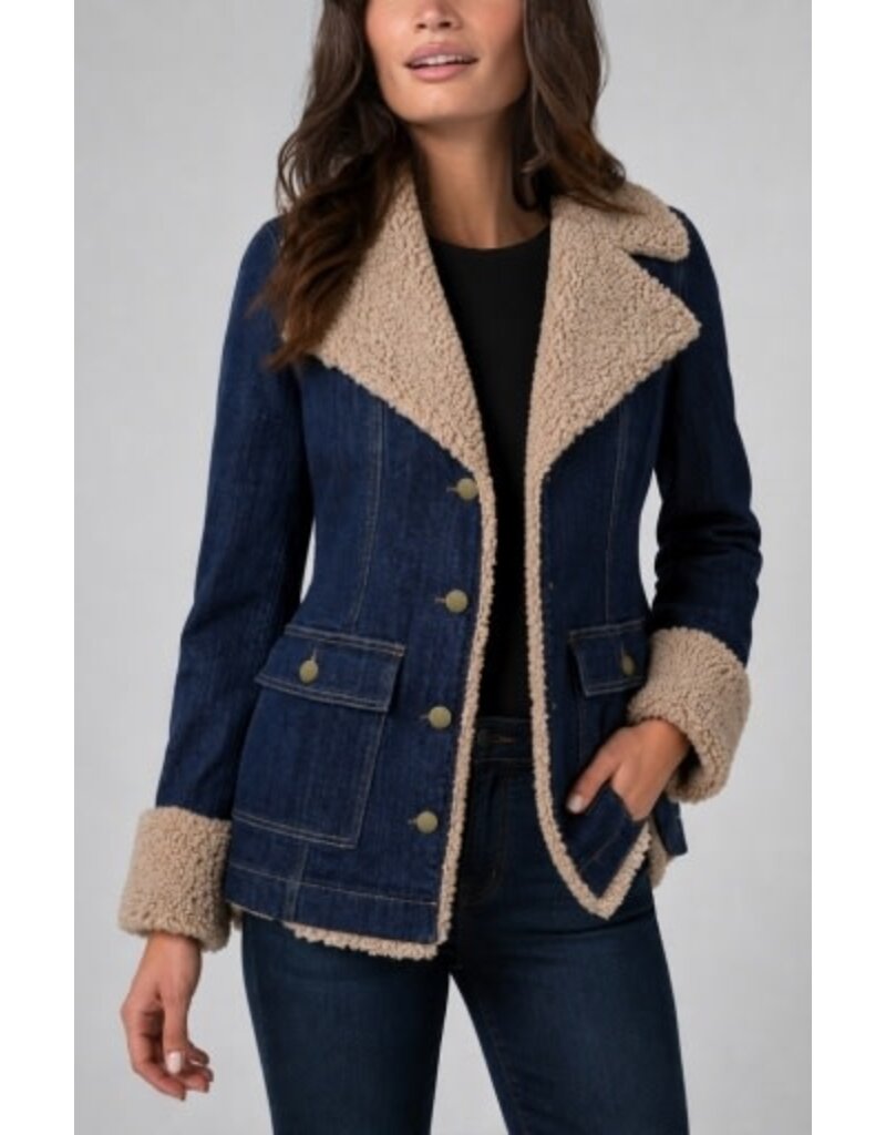 Liverpool Los Angeles Liverpool Sherpa Trimmed Notch Collar Jacket