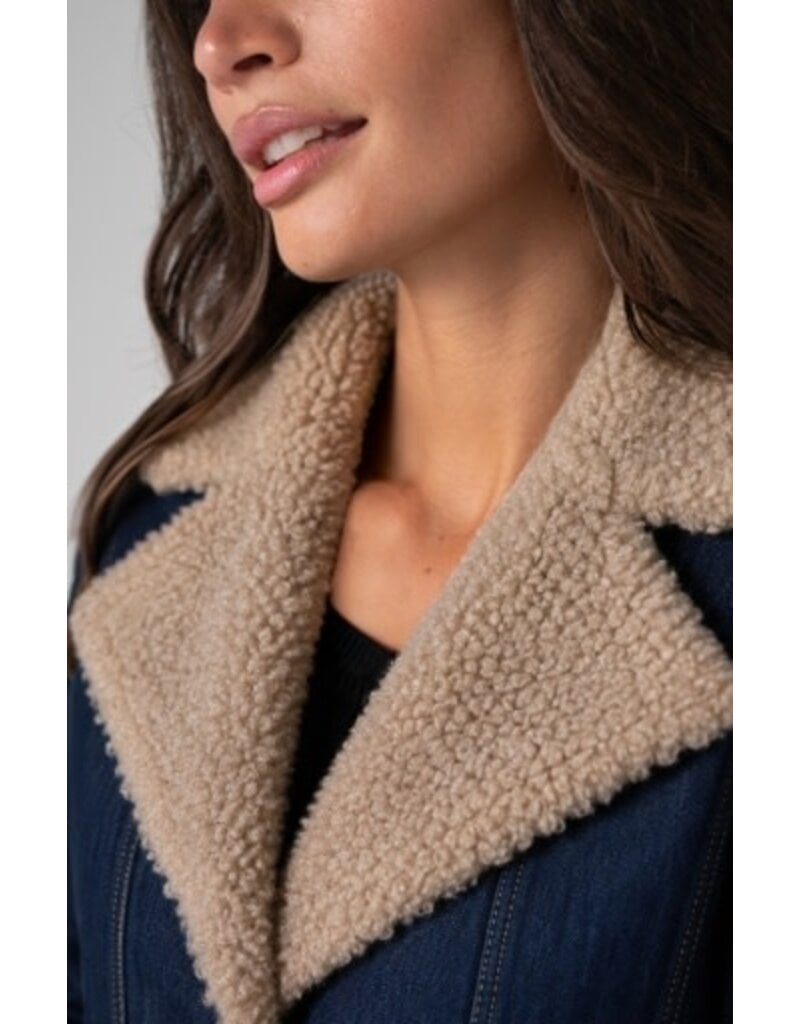 Liverpool Los Angeles Liverpool Sherpa Trimmed Notch Collar Jacket