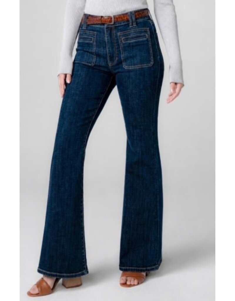 Liverpool Los Angeles Liverpool Hannah Flare with Vintage Patch Pockets 28in inseam