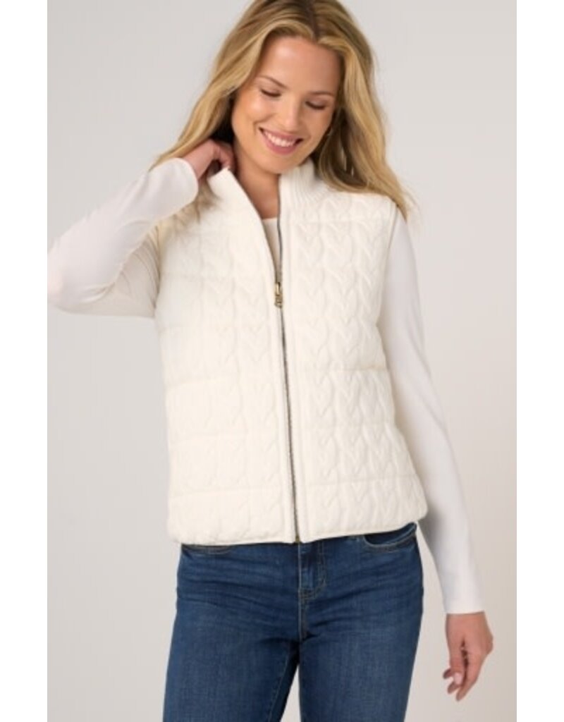 Liverpool Los Angeles Liverpool Sleeveless Reversible Zip Front Quilted Sweater Vest