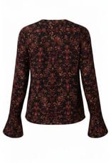 Liverpool Los Angeles Liverpool Long Sleeve Band Collar Woven Top with Pintuck Detail