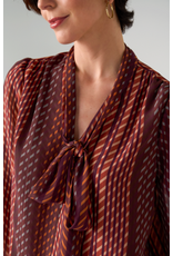 Liverpool Los Angeles Liverpool Long Sleeve Woven Blouse with Neck Tie