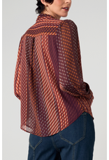 Liverpool Los Angeles Liverpool Long Sleeve Woven Blouse with Neck Tie