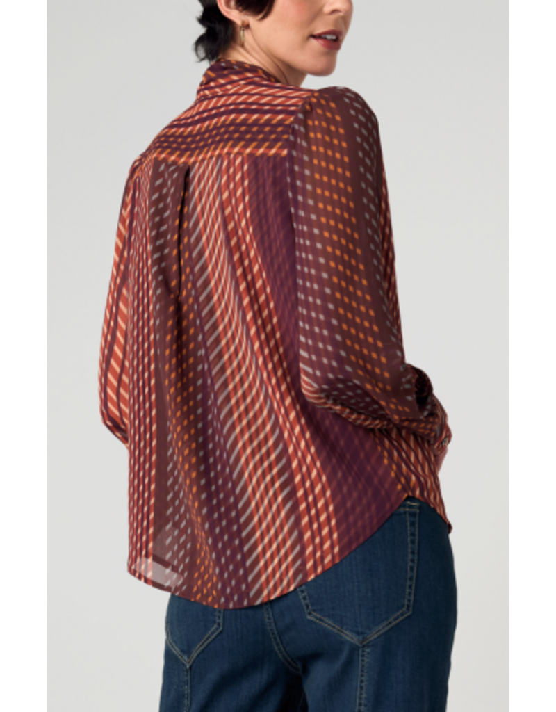 Liverpool Los Angeles Liverpool Long Sleeve Woven Blouse with Neck Tie