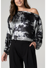 Liverpool Los Angeles Liverpool Long Sleeve One Shoulder Woven Top with Ties